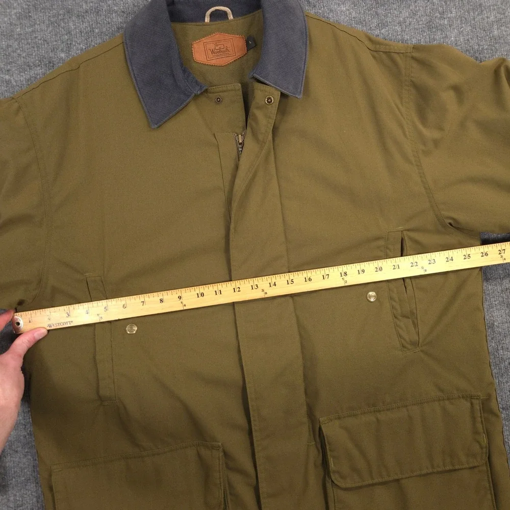 Vintage Woolrich Jacket Mens Large Green Field Chore Barn Coat Lined Made In USA